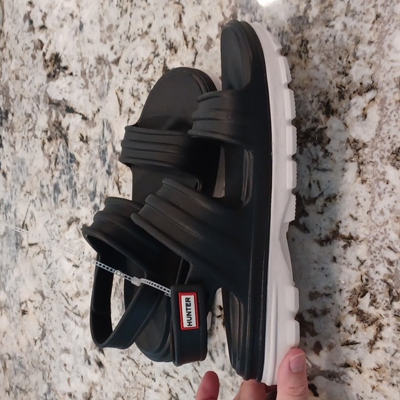 Hunter Bloom Easy Comfort Sandals Black NEW Size UK 7 US SZ 9 - Picture 3 of 13